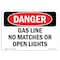 Signmission Safety Sign, OSHA Danger, 7" Height, Gas Line No Matches Or Open Lights, Landscape OS-DS-D-710-L-2398 - alternate 1
